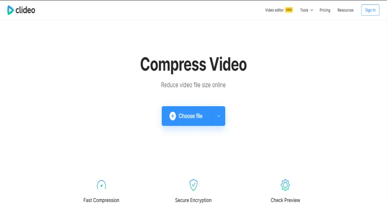 Clideo - online free Video compressor