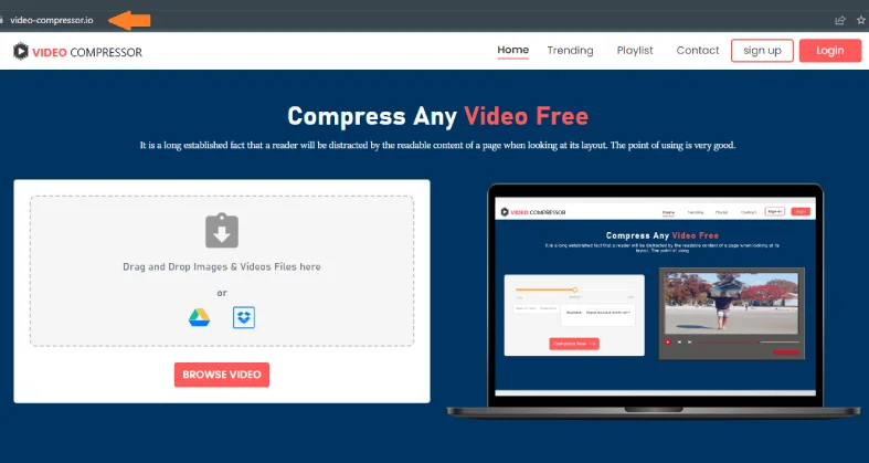 Open website (Video-compressor.io)