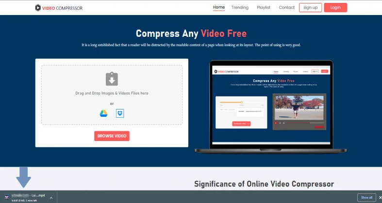 download your compressed video