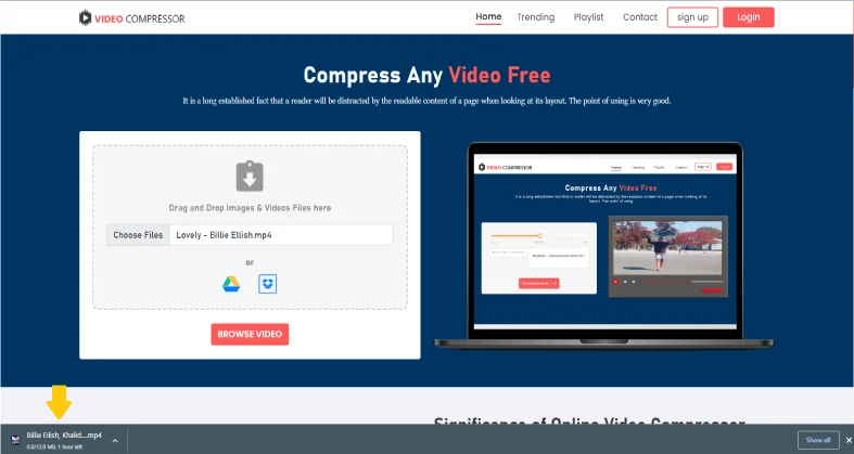 Now download your compressed video
