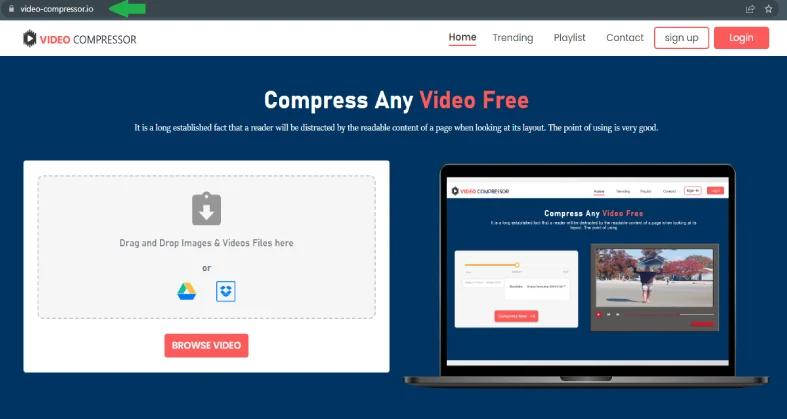 open browser and search video-compressor